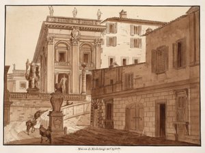 Michelangelos Haus auf dem Kapitolinischen Hügel, 1833 von Agostino Tofanelli