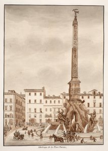 Der Obelisk auf der Piazza Navona, 1833 von Agostino Tofanelli