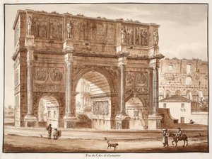 Ansicht des Konstantinsbogens, 1833 von Agostino Tofanelli