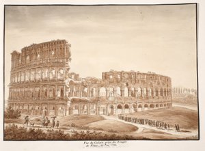 Ansicht des Kolosseums vom Tempel der Venus, 1833 von Agostino Tofanelli