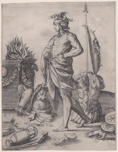 Ein junger Held nahe einem Altar, ca. 1514-1536