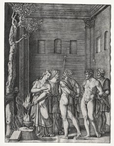 Orestes und Pylades werden Iphigenie zum Opfer gebracht