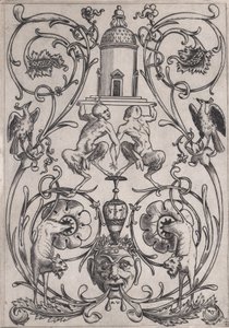 Ornamenttafel, ca. 1514-1536 von Agostino Veneziano