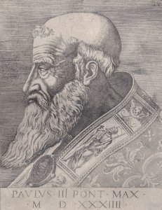 Papst Paul III., unbedeckter Kopf, datiert 1534