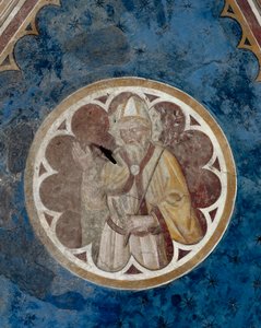 Ein Bischofheiliger (Detail) von Agostino di Marsiglio