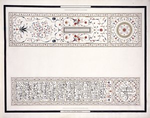 Mosaikproben aus dem Grab des Kaisers, ca. 1815 von Agra School