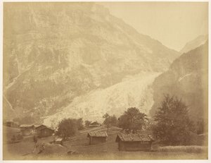 Unterer Grindelwaldgletscher und Straße zur Boenisseg am Mettenberg von Aimé Civiale
