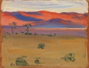 Sonnenuntergang in der Savanne von Akseli Valdemar Gallen-Kallela