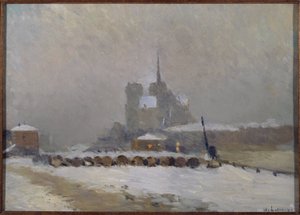 Notre-Dame de Paris, Schneeeffekt, Abend, ca. 1897 von Albert Charles Lebourg