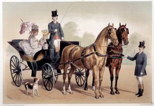 Eine Pferdekutsche mit anglo-normannischen Pferden. Druck von Albert Adam (1833-?) 19. Jahrhundert Paris, Musée Carnavalet von Albert Adam