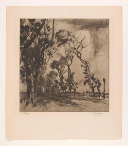 Landschaft mit Allee Richtung Ostende von Albert Baertsoen (signed by artist)