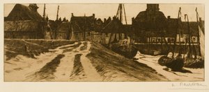 Der kleine Hafen von Terneuzen, abends von Albert Baertsoen