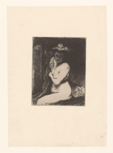 Nackte Frau am Toilettentisch von Albert Besnard