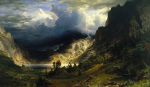 Ein Sturm in den Rocky Mountains, Mt. Rosalie von Albert Bierstadt
