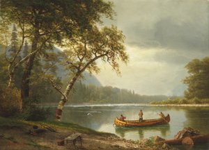 Lachsangeln am Caspapediac River von Albert Bierstadt