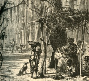 Eine Straßenszene in der Nähe von Charleston, 1872 von Albert Bobbett