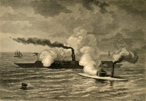 Angriff des Monitors auf die Merrimack, 1878 von Albert Bobbett