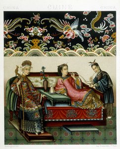 Kostüm der chinesischen Kaiserin. Chromolithographische Platte - in „Le costume historique“ von Racinet