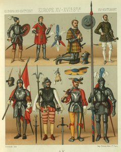 Illustration europäischer Krieger-Rüstungen