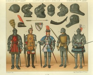Illustration europäischer Krieger-Rüstungen
