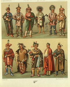 Illustration von nordamerikanischen Indianern aus Kansas und Nebraska, USA