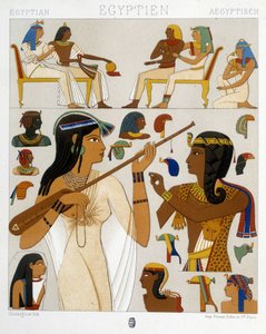 Bilder reproduziert von den Fresken des Alten Ägypten in „Das historische Kostüm“ von Racquet 1888 von Albert Charles August Racinet