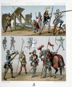 Krieger im 15. Jahrhundert - in „The historical costume“ von Racinet