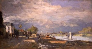 Spaziergänger am Flussufer von Albert Charles Lebourg