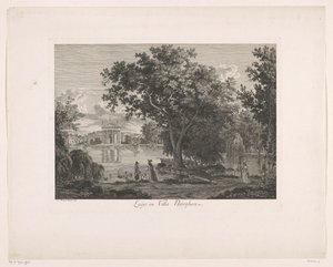 Ansicht des Sees bei Villa Borghese von Albert Christoph Dies