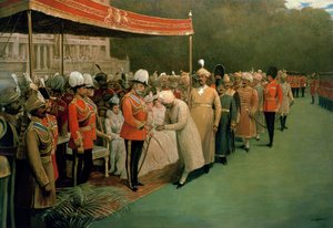 Edward VII. empfängt Maharadschas und Würdenträger vor seiner Krönung von Albert E. Harris