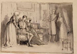 Rückkehr des Kapitäns, Kompositionsstudie. Illustrationen für Julqvällen (Heiligabend) von J. L. Runeberg von Albert Edelfelt