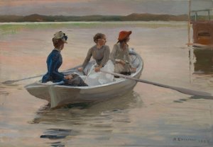 Mädchen in einem Ruderboot (Sommer im Archipel)