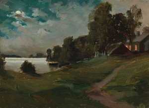 Haikko Villa im Mondlicht von Albert Edelfelt