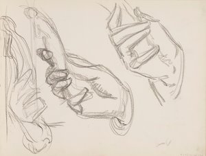 Hand, die eine Meerjungfrau hält von Albert Edelfelt