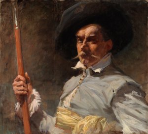 Selbstporträt im Kostüm des 17. Jahrhunderts von Albert Edelfelt