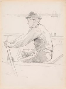 Skizze zur Überführung des Kindersargs (Beerdigung eines Kindes) von Albert Edelfelt