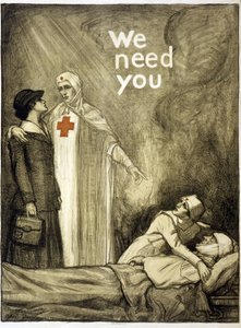 Rotes Kreuz Rekrutierungsplakat, "Wir brauchen dich", veröffentlicht 1918