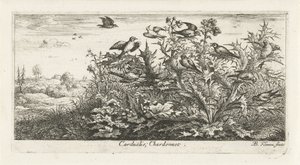 Landschaft mit Distelfinken