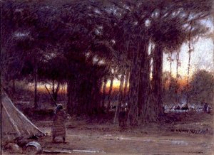 Die Banyanbäume und der Wächter von Albert Goodwin
