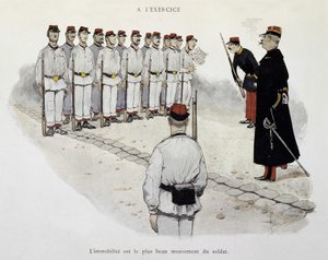Im Einsatz: Immobilisierung ist die schönste Bewegung des Soldaten - die Armee gesehen von Albert Guillaume (1873-1942), ca. 1900 von Albert Guillaume