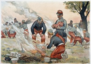 La Popote - in „Album militaire“ von Albert Guillaume (1873-1942), ca. 1900 von Albert Guillaume