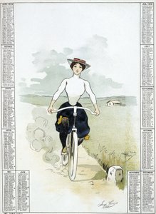 Frau auf einem Fahrrad von Albert Guillaume
