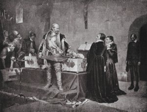 Herzog Karl beleidigt die Leiche seines Feindes Fleming von Albert Gustaf Aristides (after) Edelfelt