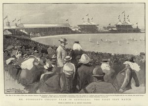 Mr. Stoddarts Cricket-Team in Australien, das erste Testspiel von Albert Henry Fullwood
