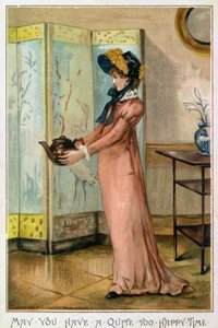 Mögest du eine zu glückliche Zeit haben, viktorianische Weihnachtskarte, veröffentlicht von Hildesheimer und Faulkner, London, ca. 1880 von Albert Jnr. Ludovici