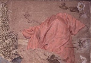 Studie einer drapierten Figur und Blumen von Albert Joseph Moore