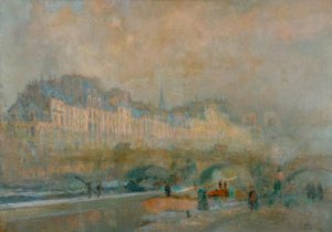 Paris, die Schleuse der Monnaie; Wintersonne, oder Blick auf die Po von Albert Lebourg