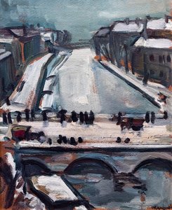 Brücke über die Seine im Winter, ca. 1906
