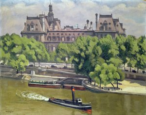 Das Rathaus und die Seine, Paris