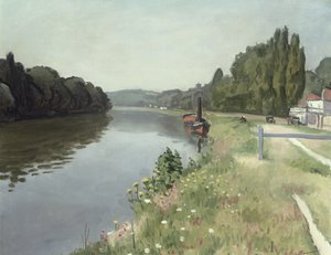 Die Ufer der Seine bei Mericourt in der Nähe von Mantes